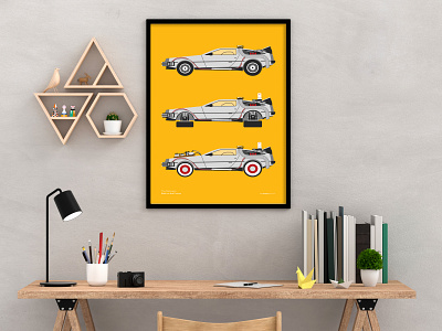 Delorean car poster graphic design homedecor poster poster art posters