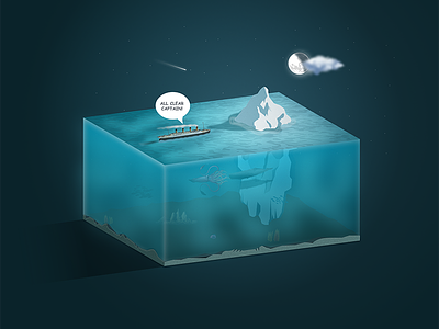 Titanic Mistake boat cutout iceberg ocean titanic