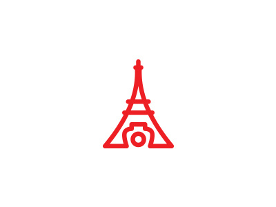 Photography studio in Paris branding camera eiffel icon lens lines logo photo photography red studio tower