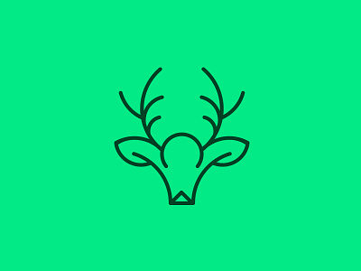 Deer animal deer fawn graphics green icon logo wild