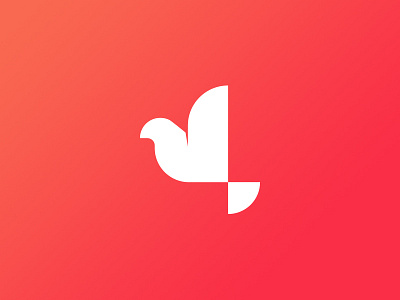 Dove bird branding dove icon logo orange pigeon red wings