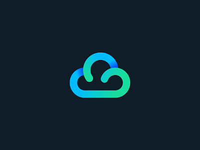 Cloud cloud gradient icon logo shadow strokes