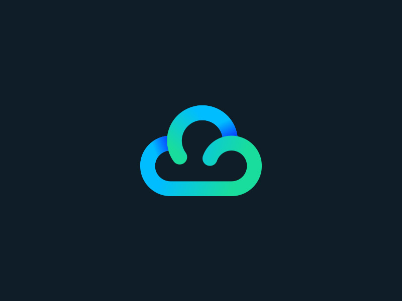 Cloud gradient strokes shadow icon logo cloud