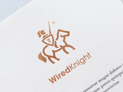 WiredKnight branding horse icon knight logo sword warrior