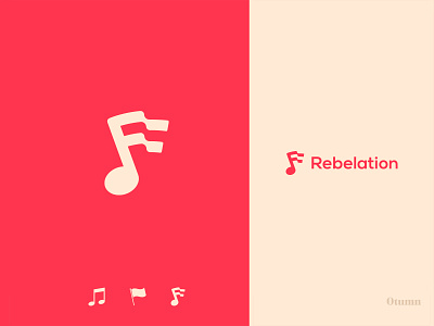 Rebelation brand brand identity branding design flag icon logo music music app rebel simple