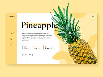 FruitPedia design encyclopedia fruit icon landing page pineapple typography ui uidesign uiux ux web webdesign website