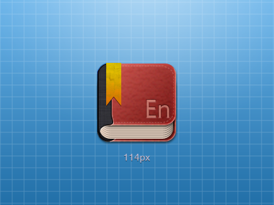 iOS App Icon: Dictionary binder book dictionary english icon ios iphone leather papers