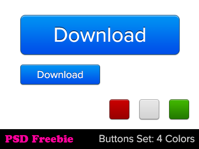 Freebie: Buttons Set (+Retina) blue download freebie gray green psd red