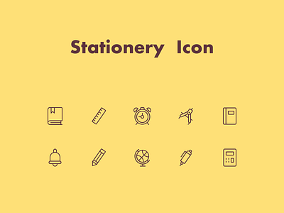 Stationery Icon animation app branding design flat icon identity illustration illustrator ios lettering logo minimal type typography ui ux vector web website