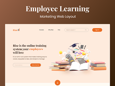 Employee Learning 3d art adobe xd concept design employee engagement interaction design marketing site ui ui design uidesign uxdesign website