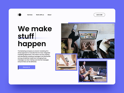 Marketing Hero Section figmadesign interaction design landing design marketing agency marketing site ui ui design uidesign uiux uxdesign