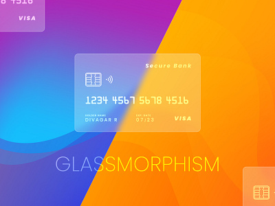 Credit Card - Glass Morphed card design colors credit card creditcard design figma figmjam glass glassmorphism gradient ui design uidesign