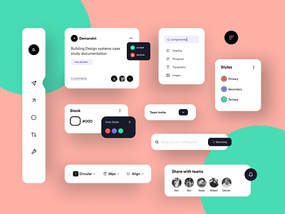 Components design components concept design dashboard green minimal navigation bar pink saas side menu typography ui ui design uidesign weblayout