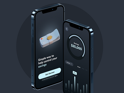 Savings Mobile Application 3d apple 13 apple mockup illustration interaction design mobile design savings app savings ui ui ui design