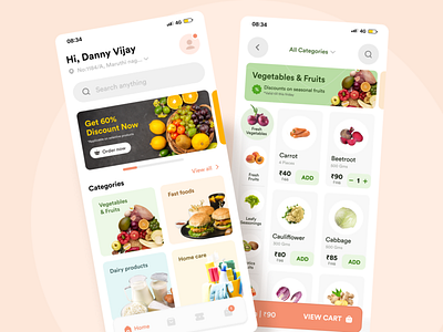 Grocery App UI app ui free app ui free ui grocery app light ui minimal app mobile app ui trendy app