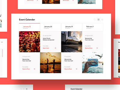 Event Calendar Section UI adobe xd booking calendar design calender card concept design explorer grid design interaction design sketchapp thumbnail ui ui design uxdesign