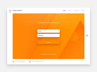 Create new account view create design system editor react sign up views dx