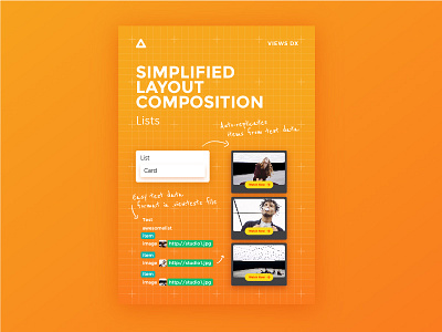 Lists in Views DX card composition content data image layout list simple views