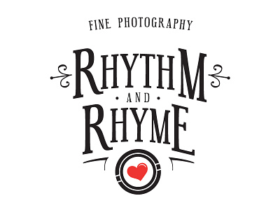 Rhythm and Rhyme badge heart logo photography retro stamp