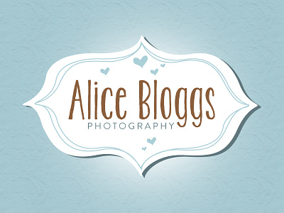 Alice Bloggs Photography badge blue feminine hearts photography retro whimsy