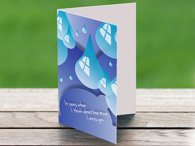 It Always Rains (friendship card) card friendship fun greeting card illustrator rain