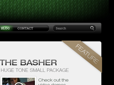 Guitar Amp Site (nav and part of slider) amp bar css green guitar html search skin slider. banner snake web