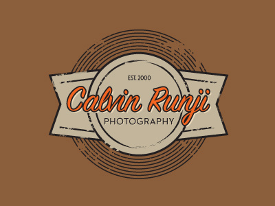 Calvin Runji Photography badge brown photography retro ribbon stamp