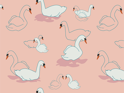 Swans adobe illustrator design illustration pattern surface pattern vector