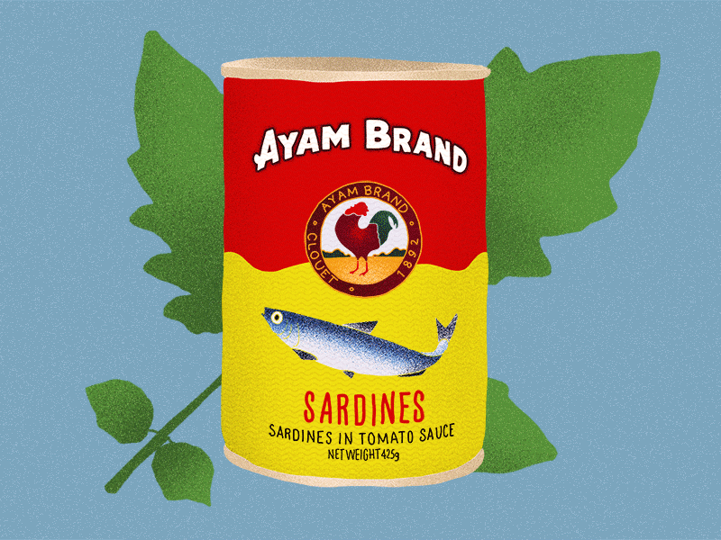 Sardines in tomato 2d advertise animation animation 2d animation design composition design gif animation gif art gradient grain grainy illustration motion motion art motion graphic noise pop art vector