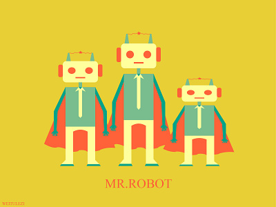 MRobot character design flat illustration vector