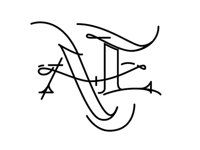 A + E lettering monogram typography