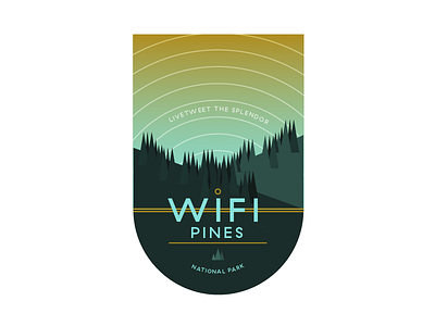 Wifi Pines badge hunting badgehunting illustration national park park