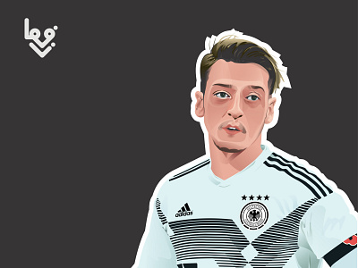 Mesut Ozil design flat illustration vector