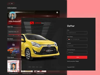 Doremi - Register Page car design ui ux