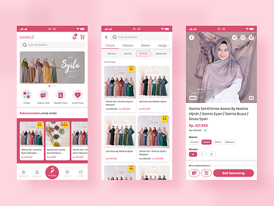 Muslimah Mlothing Marketplace app design ui ux