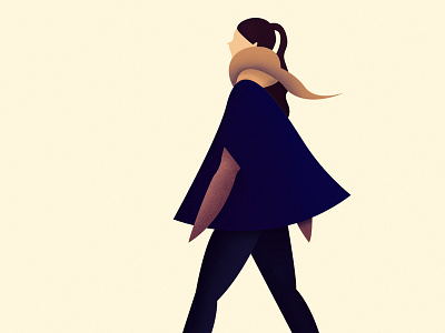 Lady girl girl illustration lady rebound walking winter