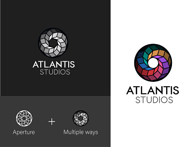 Atlantis Studios brand identity branding logo logodesign modern simple studio typography