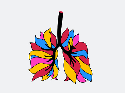 Lung Art illustration lung wingsbranding