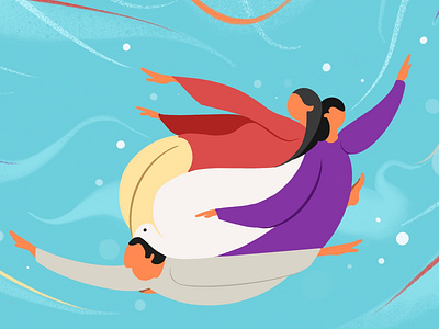 Family Dove illustration poster wingsbranding