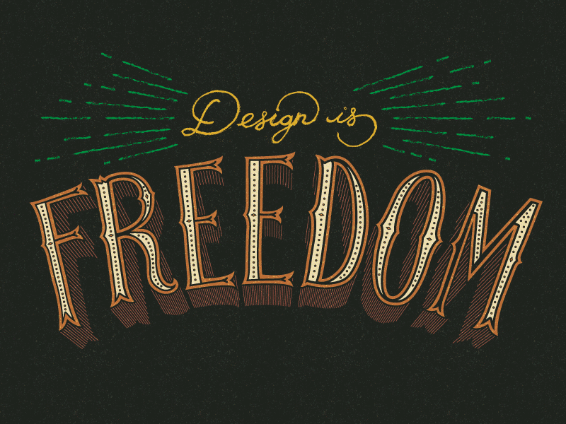 Design is Freedom america design design is freedom gif jjs joseph shields lettering type typography