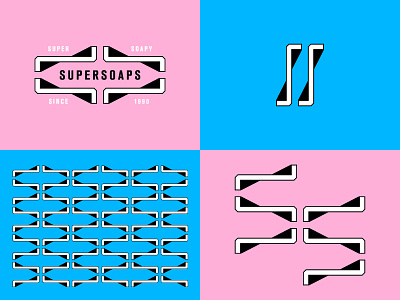 SUPERSOAPS branding identity joseph shields letter s logo pattern s soap