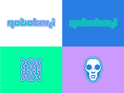 Robotaki color design dj gif joseph shields logo music robot