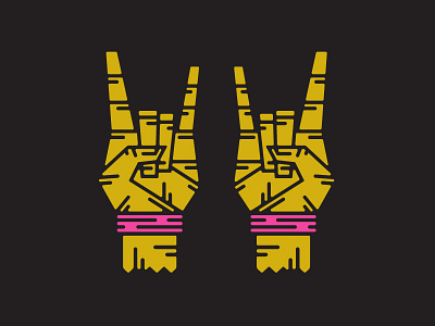 Lazerz design dj gold hands horns illustration joe shields joseph j shields laser logo music rock