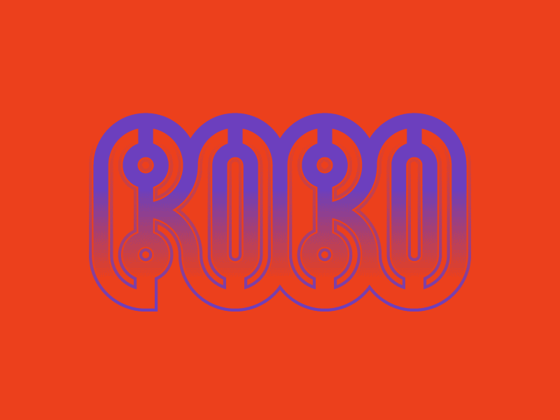 Robo color design dj gif joseph shields logo music robot type typography