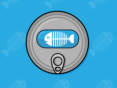 Tuna Can fish food graphic icon joseph shields logo simple tuna