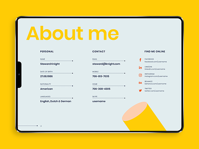 Digital Creative Resume [screen 1] colorful digital product minimal minimalist personal branding resume swiss style typographic typography vector