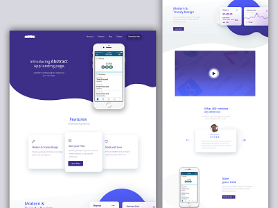 Landing Page For Abstract app deagin app screen e commerce full page illustration landing page landing page design landing page ui typography ui ui ux design uiux user analysis user experience user experience ux webdeisgn webhader