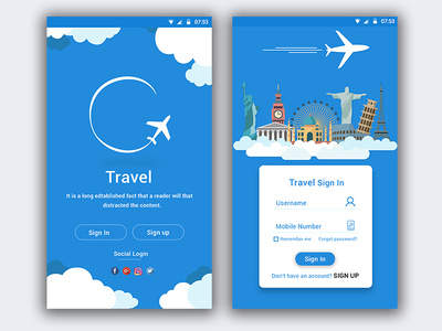 Travel App Sign in page. app deagin web site design full prodect ux login page branding hader exploration e commerce design app screen full apps mobile apps user inteface user analysis travel sign in travel app travel sign app ui uiux
