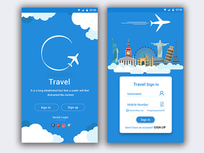 Travel App Sign in page. app deagin app screen branding design e commerce full apps full prodect hader exploration login page mobile apps sign app travel travel app travel sign in ui uiux user analysis user inteface ux web site design