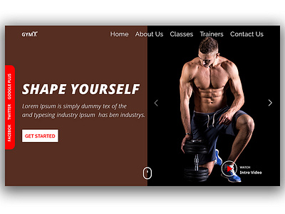 Gym & Fitness header section. design e commerce fitness gym hader hader exploration logo typography ui uiux user analysis